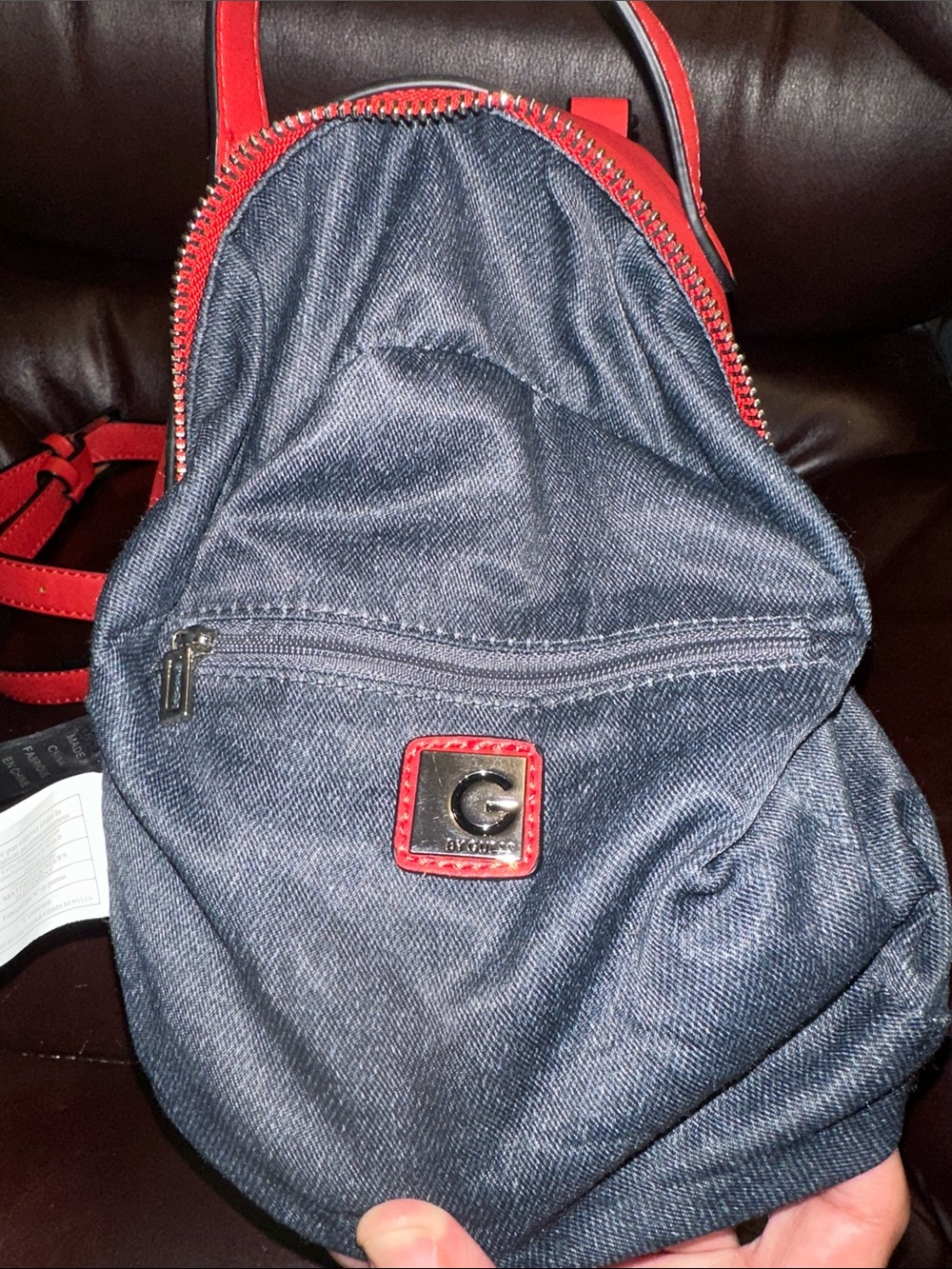 G By Guess Red Quilted Mini Backpack - Picture 13 of 16